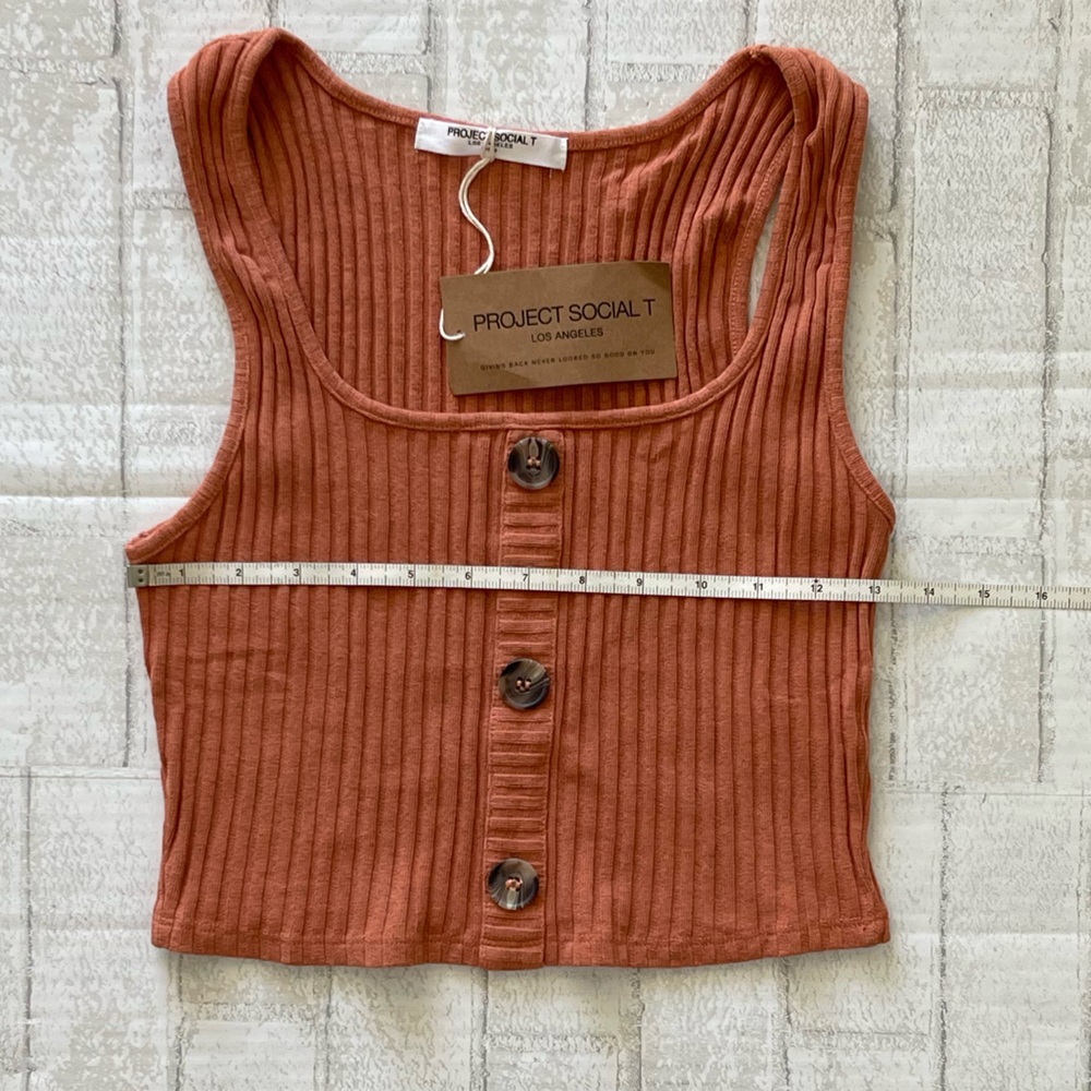 Project Social T BEFORE SUNSET Button Front Sweater Tank - Picture 9 of 14